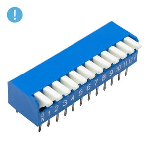 دیپ سوئیچ 12 تایی پیانویی تایوانی آبی (OXO) DPL-12