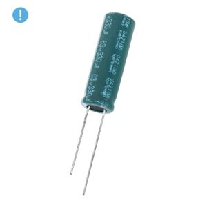 خازن الکترولیتی 330uF / 63V تایوانی مارک TAICON (OXO)