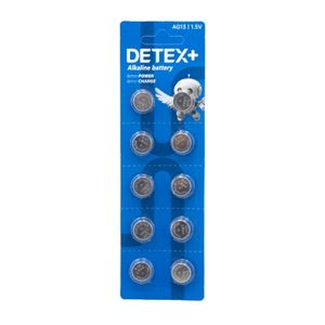 باتری سکه ای آلکالاین AG13 ورق 10 تایی مارک DETEX