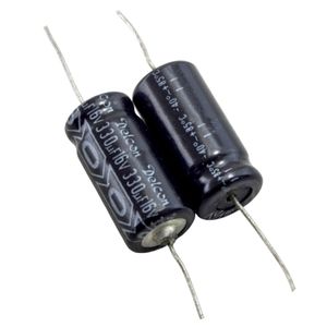 خازن الکترولیتی 330uF / 16V آکسیال مرغوب هندی