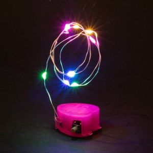 ریسه LED مفتولی هفت رنگ 0.5متری مدل باتری سکه ای