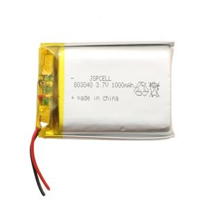 باتری لیتیوم پلیمر 3.7v ظرفیت 1000mAh کد 803040