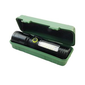 چراغ قوه پلیسی زوم دار مدل M50 با چراغ بغل دو رنگ