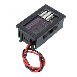 ماژول نمایشگر سطح شارژ باترى روپنلی 30V با قابلیت تعیین تعداد سلول باتری دارای 2 خروجی USB