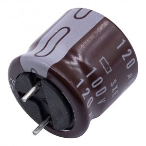 خازن الکترولیتی 120uF / 100V ژاپنی مارک NIPPON