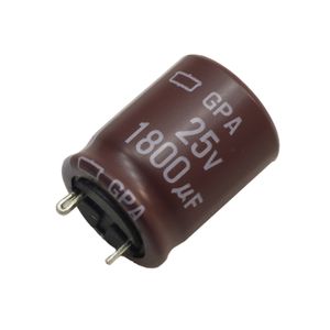 خازن الکترولیتی امپدانس پایین 1800uF / 25V ژاپنی مارک NIPPON با طول عمر بالا