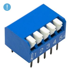 دیپ سوئیچ 5 تایی پیانویی تایوانی آبی (OXO) DSR-05