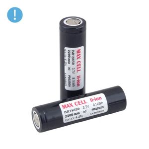 باتری لیتیوم یون کارکرده 3.7v سایز 18650 سرتخت 2200mAh ضریب جریان 3C