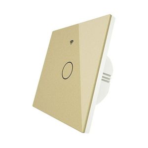 کلید تک پل هوشمند لمسی TUYA طلایی با قابلیت کنترل از طریق WiFi و RF