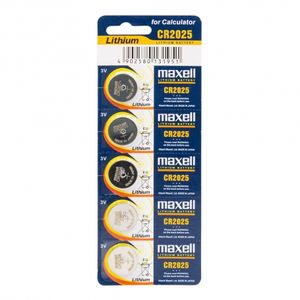 باتری سکه ای 3 ولت CR2025 ورق 5 تایی مارک Maxell