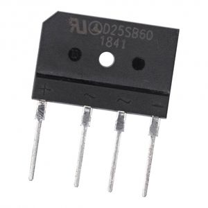 پل دیود 25A-600V تخت شانه ای D25SB60 تایوانی مارک LRC