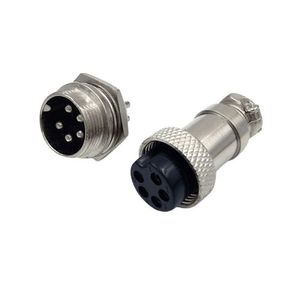 کانکتور نظامی فلزی CON GX16 5PIN M&F - فروشگاه قطعات الکترونیک میکرونور