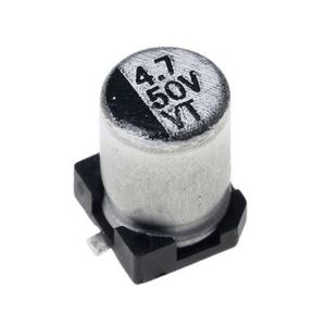 خازن الکترولیت CAP ELEC 4.7UF 50V 4*5.4MM SMD - فروشگاه قطعات الکترونیک میکرونور