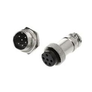 کانکتور نظامی فلزی CON GX12 6PIN M&F - فروشگاه قطعات الکترونیک میکرونور