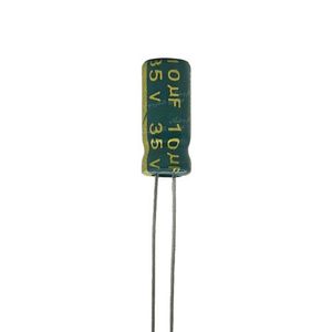 CAP 10UF 35V GREEN خازن الکترولیت دیپ - فروشگاه قطعات الکترونیک میکرونور