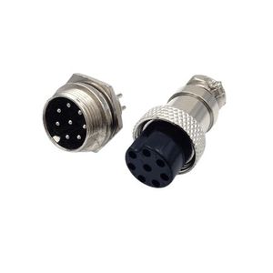کانکتور نظامی فلزی CON GX16 8PIN M&F - فروشگاه قطعات الکترونیک میکرونور
