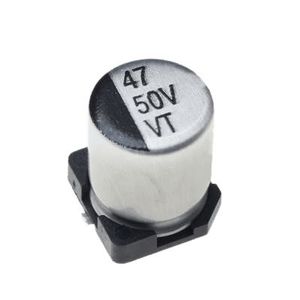 خازن الکترولیت CAP ELEC 47UF 50V 6.3*7.7MM SMD - فروشگاه قطعات الکترونیک میکرونور