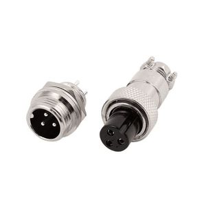 کانکتور نظامی فلزی CON GX12 3PIN M&F - فروشگاه قطعات الکترونیک میکرونور