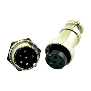 کانکتور نظامی فلزی CON GX16 6PIN M&F - فروشگاه قطعات الکترونیک میکرونور