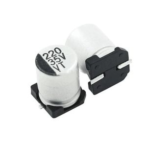 خازن الکترولیت CAP ELEC 220UF 35V 8*10.5MM SMD - فروشگاه قطعات الکترونیک میکرونور