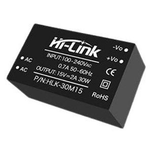 منبع تغذیه AC TO DC 220V TO 15V 2A HLK-30M15 - فروشگاه قطعات الکترونیک میکرونور
