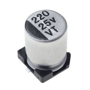 خازن الکترولیت CAP ELEC 220UF 25V 8*10.5MM SMD - فروشگاه قطعات الکترونیک میکرونور