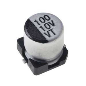 خازن الکترولیت CAP ELEC 100UF 10V 5*5.4MM SMD - فروشگاه قطعات الکترونیک میکرونور