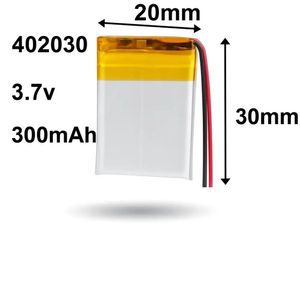 باتری لیتیوم پلیمری 3.7 ولت ظرفیت 300mAh مدل 402030 – مخصوص کاکتوس سخنگو