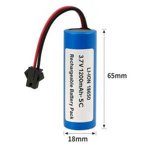 باتری آیون 18650 سرتخت سوکت دار 3.7 ولتی 1500 میلی آمپر 5C SM Plug