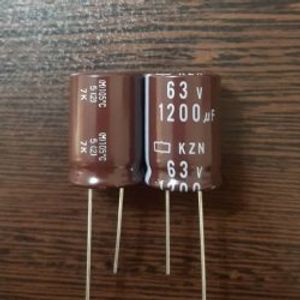 Nippon 63V 1200uF - خازن الکترولیت، 63 ولت، 1200 میکروفاراد، نیپون، سری KZN