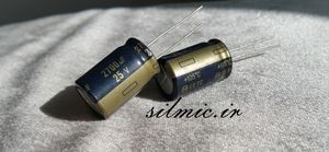 خازن های فای 2700 میکرو فاراد 25 ولت سری FC پاناسونیک سری آدیو low impedance