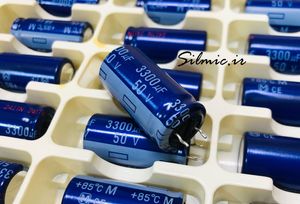 خازن 3300 میکرو فاراد 50 ولت Panasonic ژاپن سری M مناسب مصارف صوتی