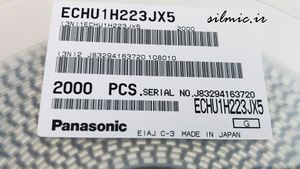 خازن 22 نانو فاراد 50 ولت Panasonic سایز 1210 نوع pps با دمای کاری 125 درجه