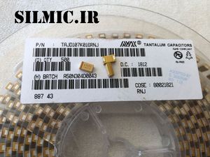 خازن تانتالیوم 100 میکرو فاراد 16 ولت ساخت AVX سری TAJ سایز D