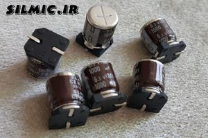 خازن SMD الکترولیت 1000 میکرو فاراد 6.3 ولت ELNA ژاپن سری RV مینیاتوری low esr