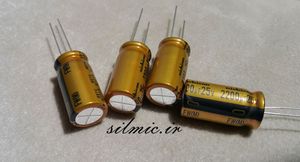 خازن های فای 2200 میکرو فاراد 25 ولت نیچیکون گرید استاندارد صوتی سری FW
