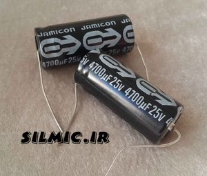 خازن اکسیال 4700 میکرو فاراد 25 ولت jamicon مالزی سری TKبا استاندارد بالا