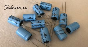 خازن کراس اور بی پلار 10 میکرو فاراد 100 ولت maxcap مالزی از نوع رادیال