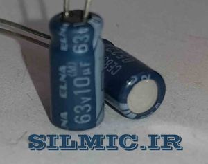 خازن الکترولیتی 10 میکرو فاراد 63 ولت النا ژاپن سری استاندارد