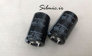 خازن الکترولیت 270 میکرو فاراد 450 ولت rubycon ژاپن سری MXG استاندارد