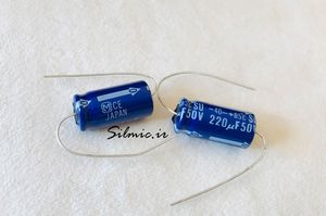 خازن اکسیال 220 میکرو فاراد 50 ولت Matsushita/PANASONIC ژاپن