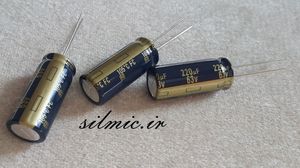 خازن های فای 220 میکرو فاراد 63 ولت سری FC پاناسونیک سری آدیو low impedance