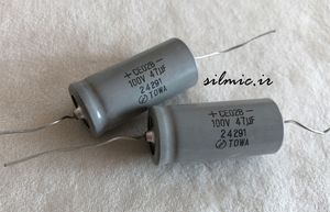 خازن های فای 47 میکرو فاراد 100 ولت اکسیال TOWA ژاپن و صدایی فوق العاده گرم