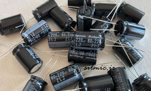 خازن 220 میکرو فاراد 80 ولت Rubycon سری ZLJ مینیاتوری ریپل بالا طول عمر بالا