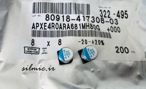 خازن پلیمر جامد 680 میکرو فاراد 4 ولت NIPPON سری PXE و Super low ESR