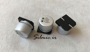 خازن 330 میکرو فاراد 100 ولت SMD ساخت nippon ژاپن سری MVY با ESR کم