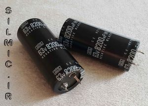 خازن الکترولیتی 8200 میکرو فاراد 63 ولت NIPPON سری CE NEGATIVE BLACK