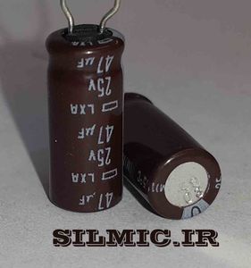 خازن 47 میکرو فاراد 25 ولت نیپون ژاپن سری LXA و Ultra Low ESR، Long Life