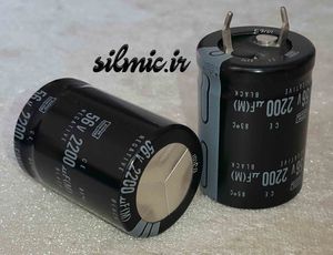 خازن الکترولیتی 2200 میکرو فاراد 56 ولت NIPPON سری CE NEGATIVE BLACK