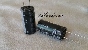 خازن آدیو 4700 میکرو فاراد 25 ولت ژاپنی ELNA سری RJ4 با طول عمر بالا